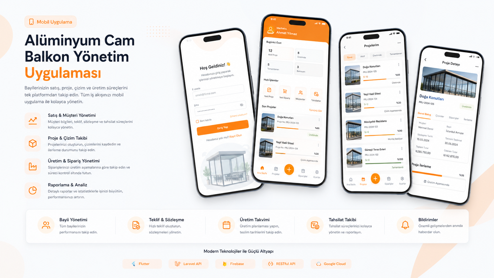 Alüminyum Cam Balkon Yönetim Uygulaması